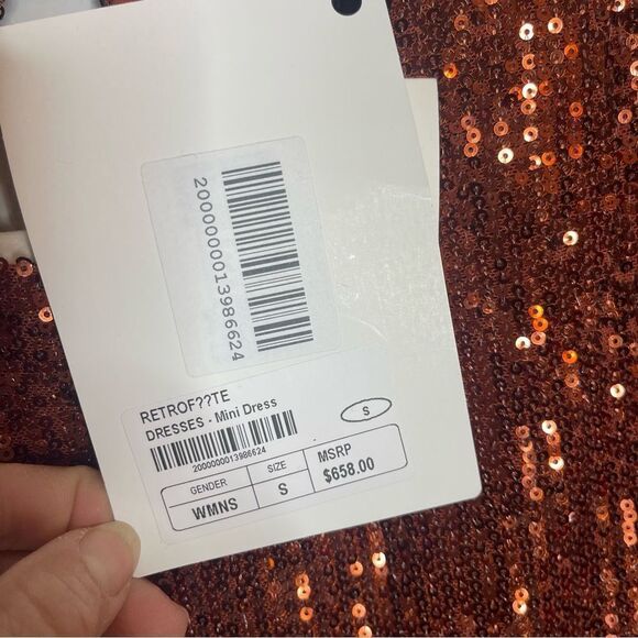 $658 Retrofete Flynn ruched sequined tulle mini dress NWT Small - Picture 9 of 10